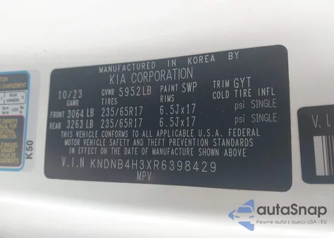 2024 Kia Carnival Mpv Lx Seat Package z USA, uszkodzony, nr VIN KNDNB4H3XR6398429